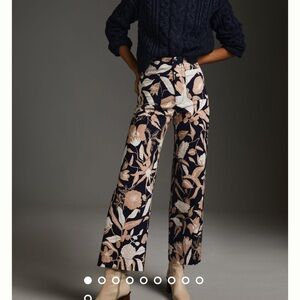 Jo Faulkner For Anthropologie The Collette Cropped Wide Leg Pants, size 26
